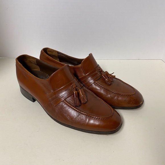 Florsheim Size 8D Brown Leather Tassel Loafers Vintage • Very Nice Condition main image 13